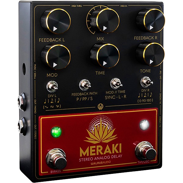 Open Box Walrus Audio Meraki Analog Stereo Delay Effects Pedal Level 1 Black