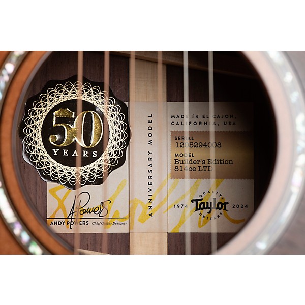 Taylor 814ce Builder's Edition 50th Anniversary Limited-Edition Grand Auditorium Acoustic-Electric Guitar Kona Edgeburst