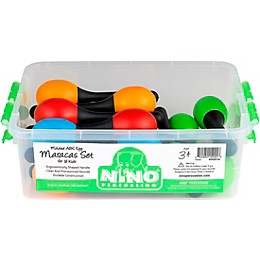 Nino 16pc Small Egg Maracas Set with Plastic Storage Container