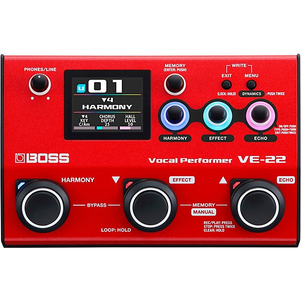BOSS VE-22 Vocal Performer Bundle With E835 Microphone, XLR Cable, Power Supply, and Carry Bag