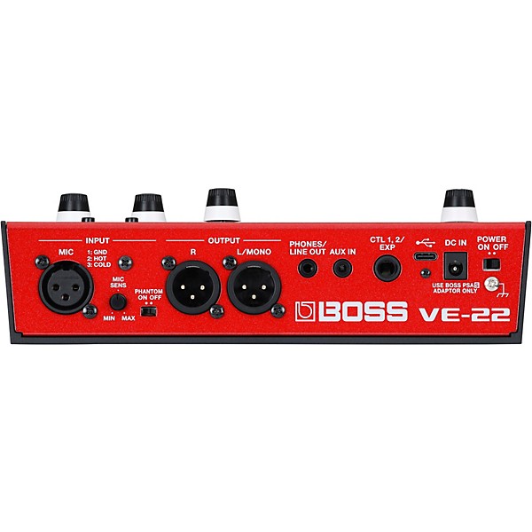 BOSS VE-22 Vocal Performer Bundle With E835 Microphone, XLR Cable, Power Supply, and Carry Bag