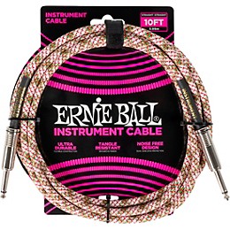 Ernie Ball Braided Instrument Cable Straight/Straight Emerald Argyle 10 ft.