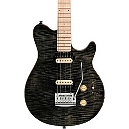 Sterling by Music Man Axis AX3 Flame Maple Top ... Sterling by Music Man Axis AX3 Flame Maple Top Electric Guitar Trans Black