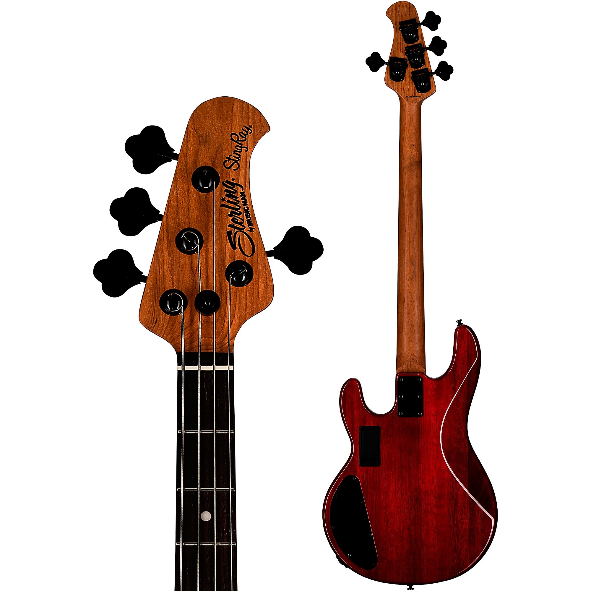 Sterling by Music Man StingRay RAY34 HH Spalted Maple Top Bass