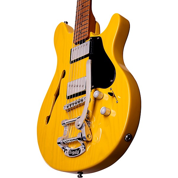 Sterling by Music Man Valentine Chambered Bigsby Electric Guitar Butterscotch