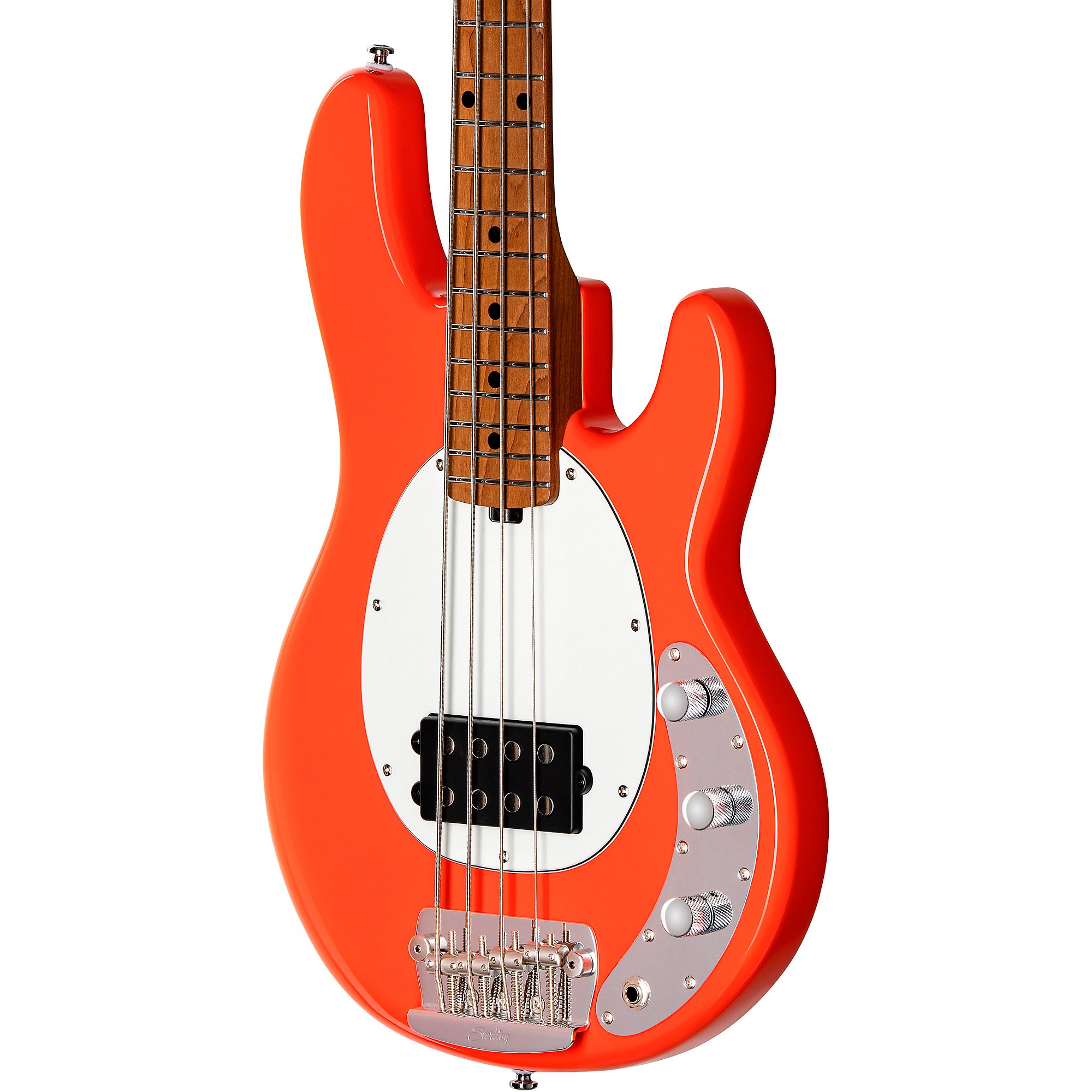 Sterling by Music Man StingRay Short Scale Bass Guitar Fiesta Red