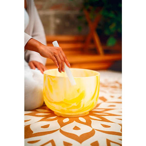 MEINL Sonic Energy 10in. Marble Crystal Singing Bowl, E4, 432 Hz, Solarplexus Chakra Yellow