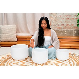 MEINL Sonic Energy 3-Piece Crystal Singing Bowl Set, A4/F4/D4, 432 Hz