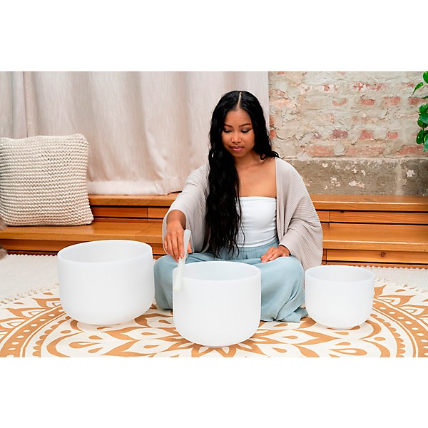 MEINL Sonic Energy 3-Piece Crystal Singing Bowl Set, A4/F4/D4, 432 Hz