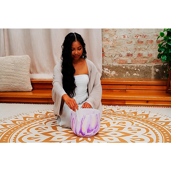MEINL Sonic Energy 10in. Marble Crystal Singing Bowl, B4, 432 Hz, Crown Chakra Purple