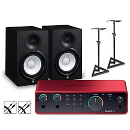 Focusrite Scarlett 2... Focusrite Scarlett 2i2 Gen 4 with Yamaha HS Studio Monitor Pair Bundle (Stands & Cables Included) HS7