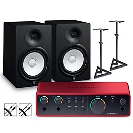 Focusrite Scarlett 2... Focusrite Scarlett 2i2 Gen 4 with Yamaha HS Studio Monitor Pair Bundle (Stands & Cables Included) HS8