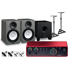 ... Focusrite Scarlett 2i2 Gen 4 with Yamaha HS Studio Monitor Pair & HS8S Subwoofer Bundle (Stands & Cables Included) HS8 SG