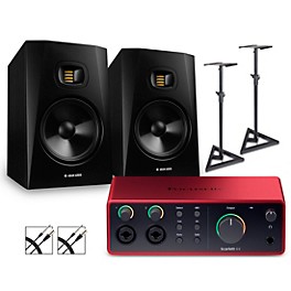 Focusrite ... Focusrite Scarlett 4i4 Gen 4 with Adam Audio T-Series Studio Monitor Pair Bundle (Stands & Cables Included) T8V