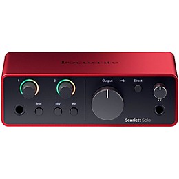 Focusrite Scarlett Solo Gen 4 with Adam Audio T-Series Studio Monitor Pair Bundle (Stands & Cables Included) T5V
