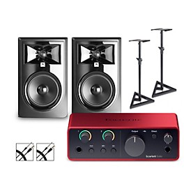 Focusrite Sc... Focusrite Scarlett Solo Gen 4 With JBL 3 Series Studio Monitor Pair Bundle (Stands & Cables Included) 306MKII