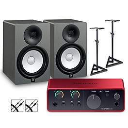 Focusrite Scar... Focusrite Scarlett Solo (Gen 4) With Yamaha HS Studio Monitor Pair Bundle (Stands & Cables Included) HS8 SG