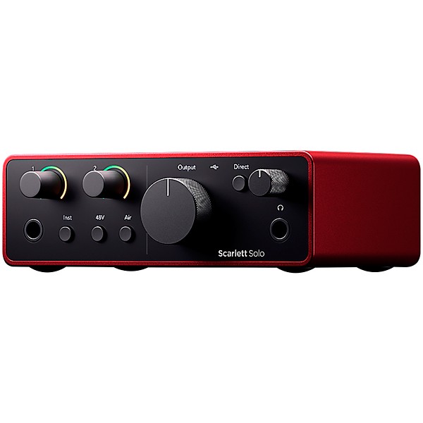 Focusrite Scarlett Solo Gen 4 with JBL 3 Series Studio Monitor Pair & LSR Subwoofer Bundle (Stands & Cables Included) 305MKII