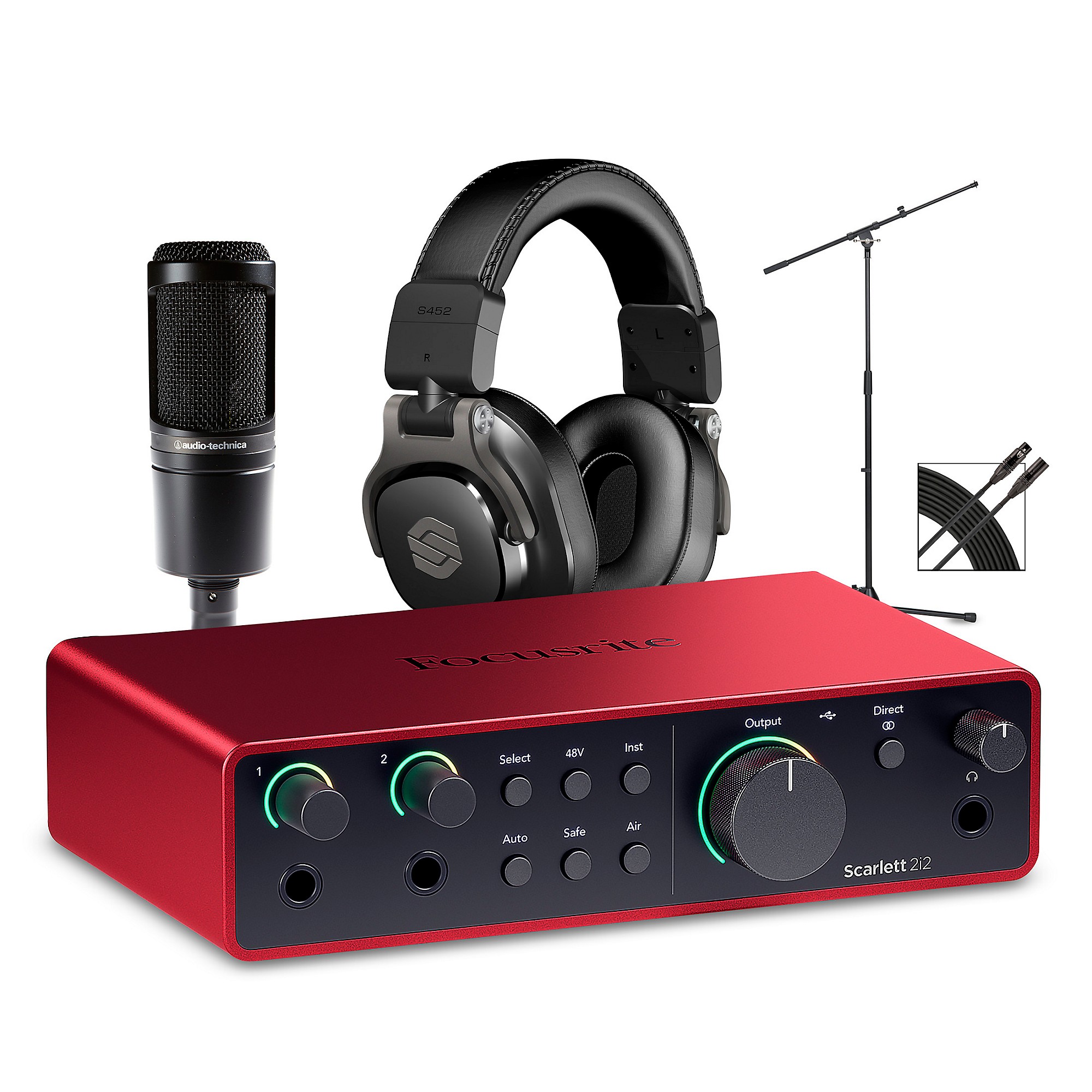 Scarlett Solo Gen 2 + Audio-Technica AT2020 store Cardioid Condenser Studio XLR Mic