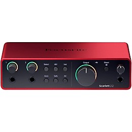 Focusrite Scarlett 2i2 Gen 4 with Audio-Technica Microphone & Sterling Studio Headphone Package (Stand & Cable Included)