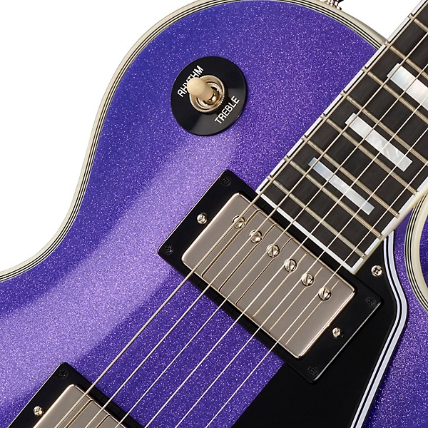 Epiphone Inspired by Gibson Custom Les Paul Custom Electric Guitar - Amethyst Sparkle