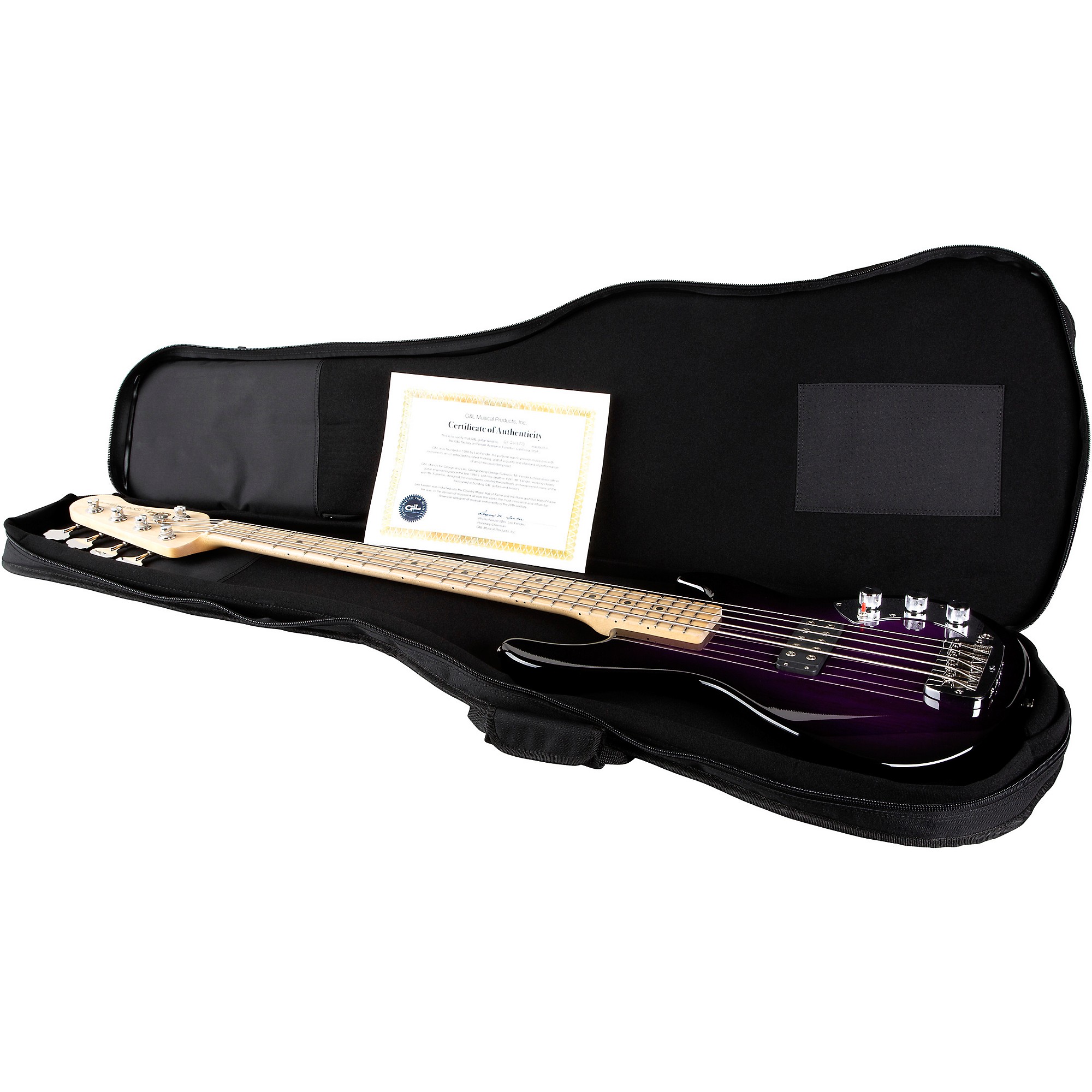 G&L CLF Research L-1000 Series 750 Electric Bass Purple Burst