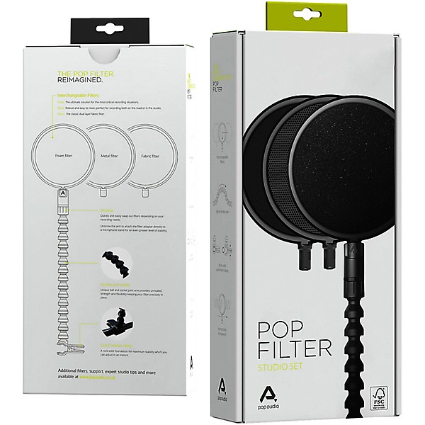 Pop Audio Pop Filter Studio Set Black