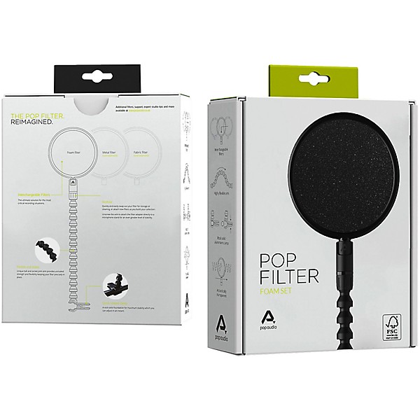 Pop Audio Pop Audio Pop Filter Foam Set Black