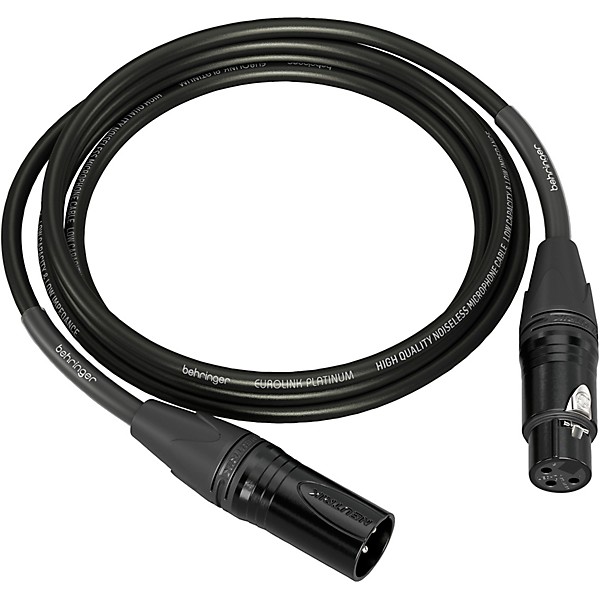 Behringer Platinum Performance Straight to Straight Microphone Cable with XLR Connectors 10 ft. Black