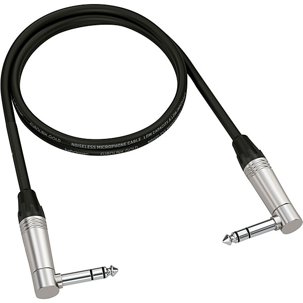 Behringer Gold Performance Instrument Patch Cable with 1/4" TRS Right Angled Connectors 3 ft. Black