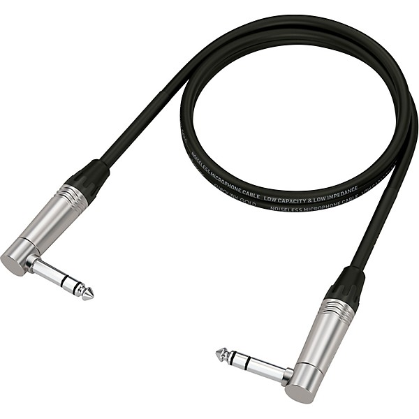 Behringer Gold Performance Instrument Patch Cable with 1/4" TRS Right Angled Connectors 3 ft. Black