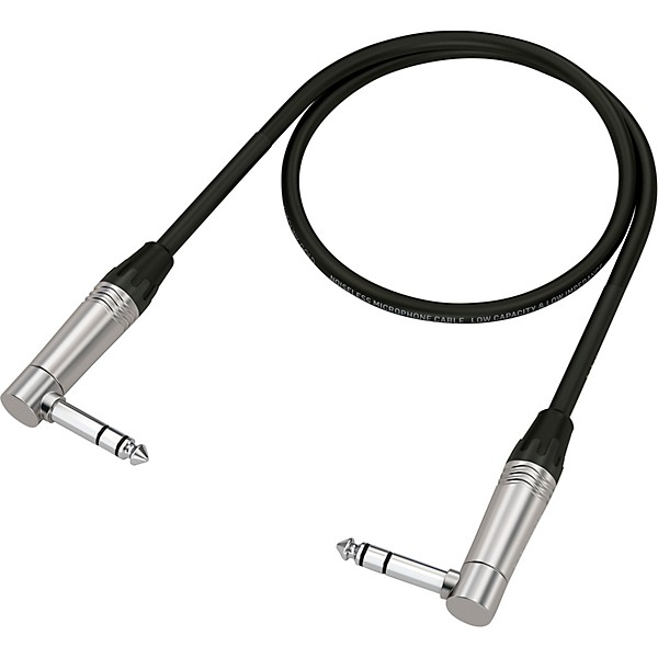 Behringer Gold Performance Instrument Patch Cable with 1/4" TRS Right Angled Connectors 2 ft. Black