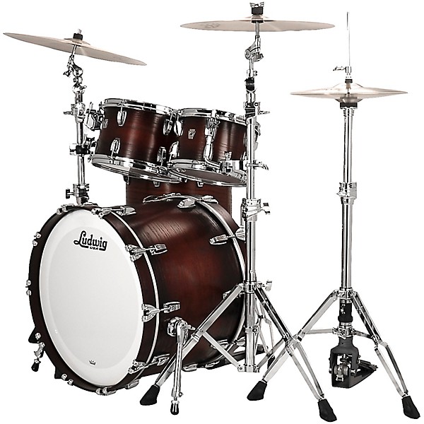 Ludwig Classic Oak 4-Piece Studio Shell Pack With 22" Bass Drum Brown Burst
