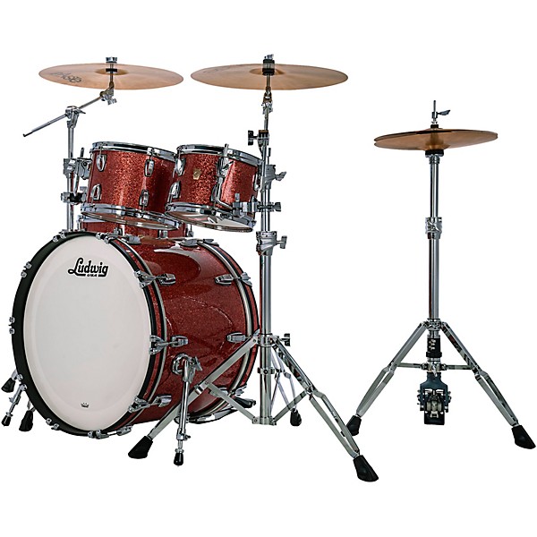 Ludwig Classic Oak 4-Piece Studio Shell Pack With 22" Bass Drum Hybrid Copper Sparkle