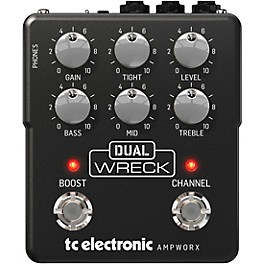 TC Electronic Ampworx Dual Wreck Preamp Pedal Black