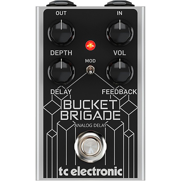 TC Electronic Bucket Brigade Analog Delay Effects Pedal Black and Silver