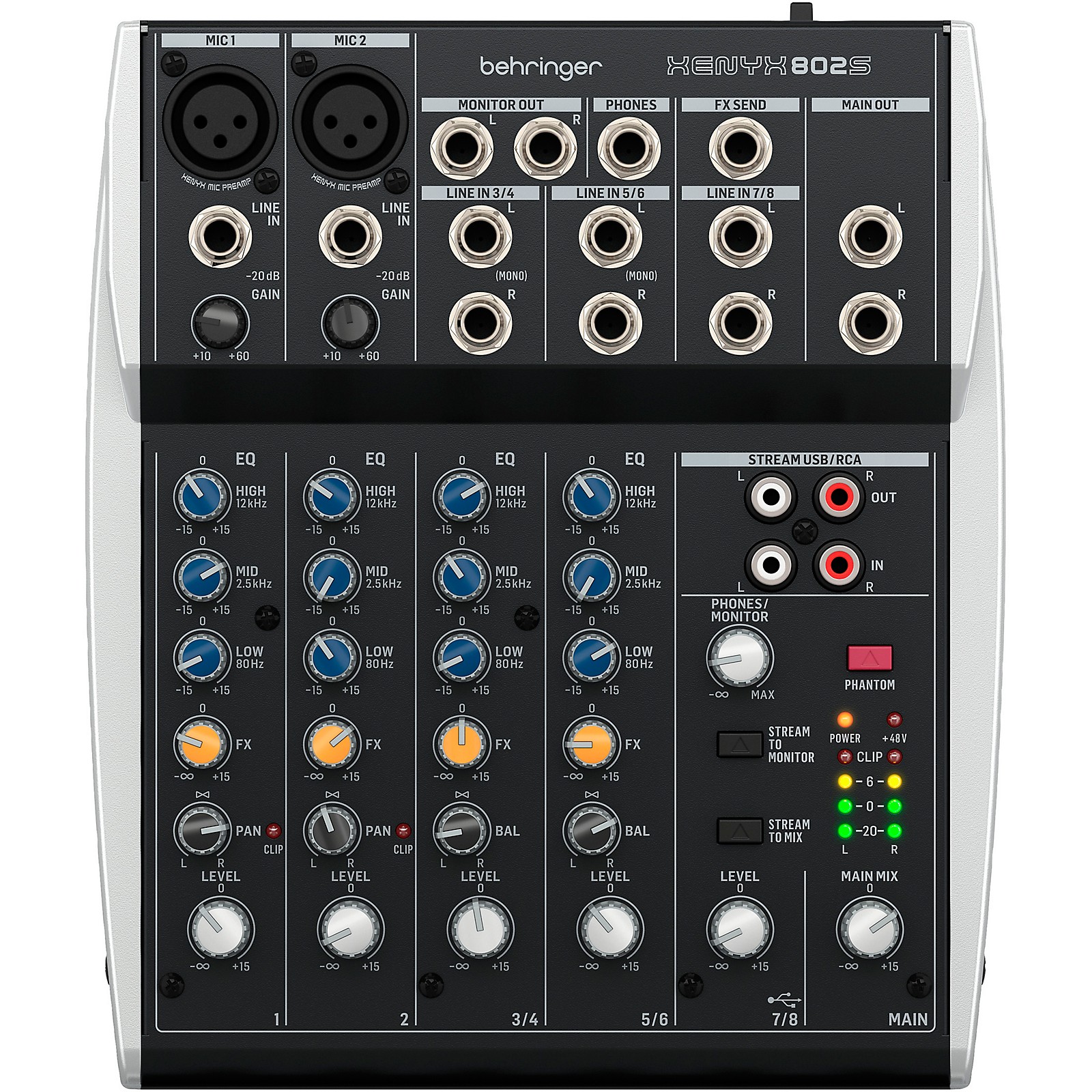 Behringer XENYX 802S 8-Channel Analog Mixer With USB | Guitar Center