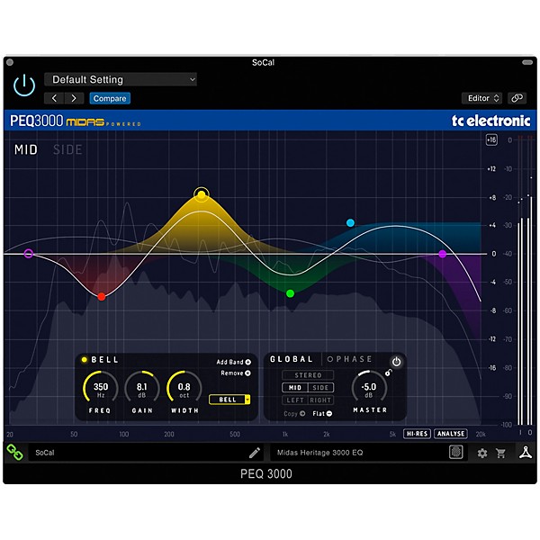 TC Electronic PEQ 3000-DT Midas-powered Desktop-controlled Parametric EQ Plug-in