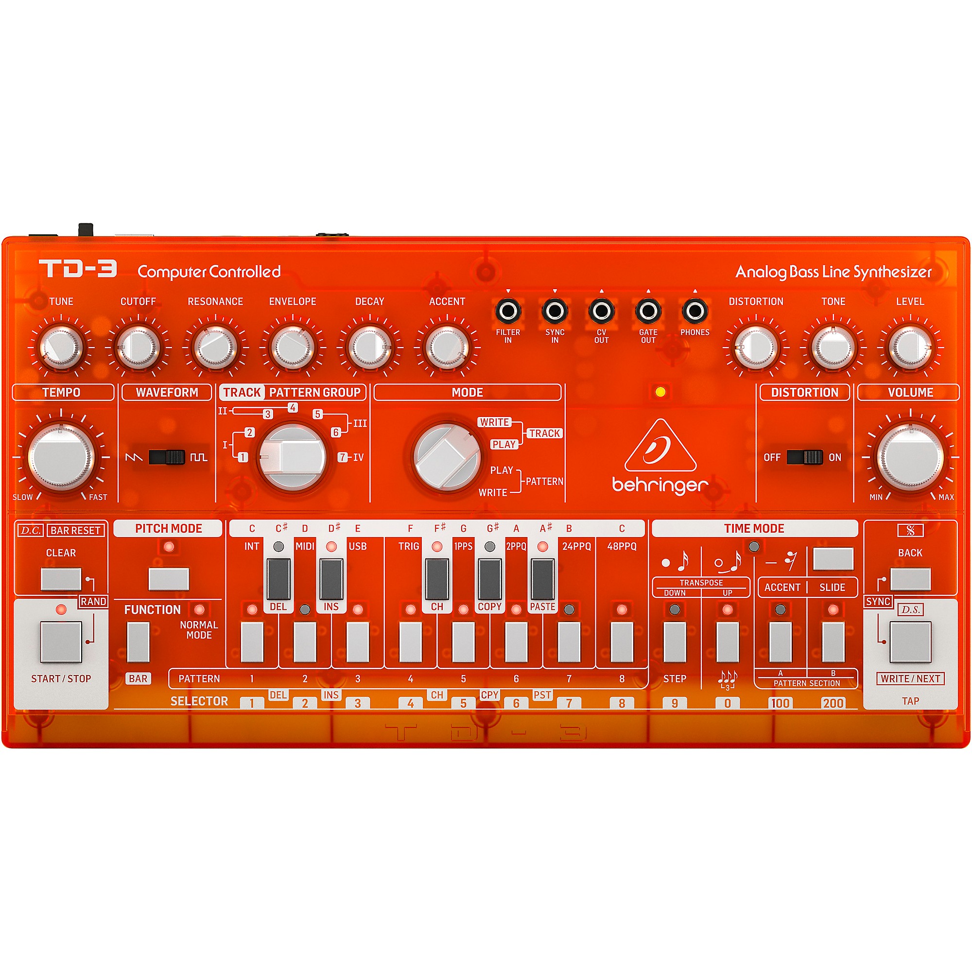 BEHRINGER TD-3-TG アナログベースマシン オレンジ Behringer TD-3-TG Analog Bass Line Synthesizer - Tangerine