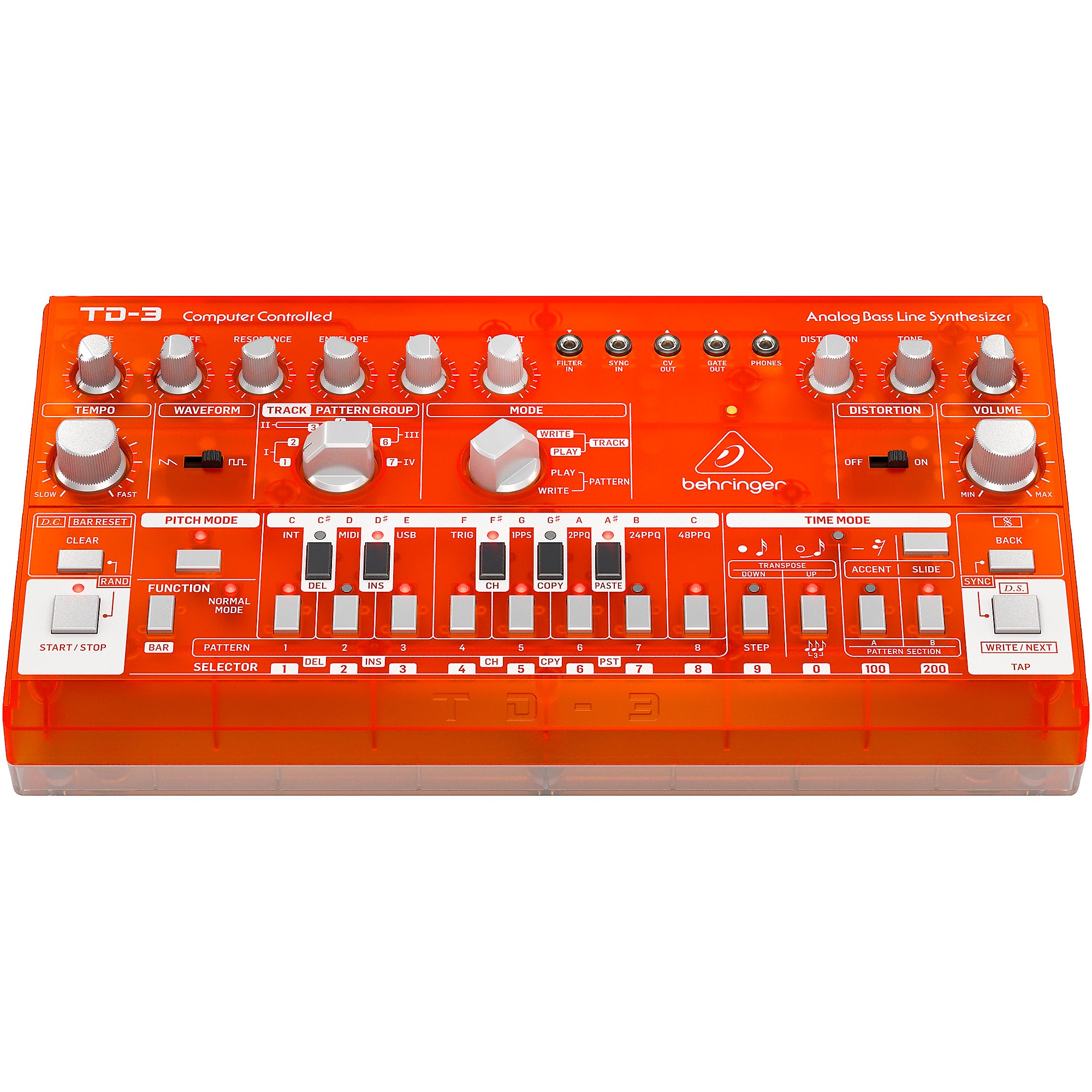 Behringer TD-3-TG Analog Bass Line Synthesizer - Tangerine
