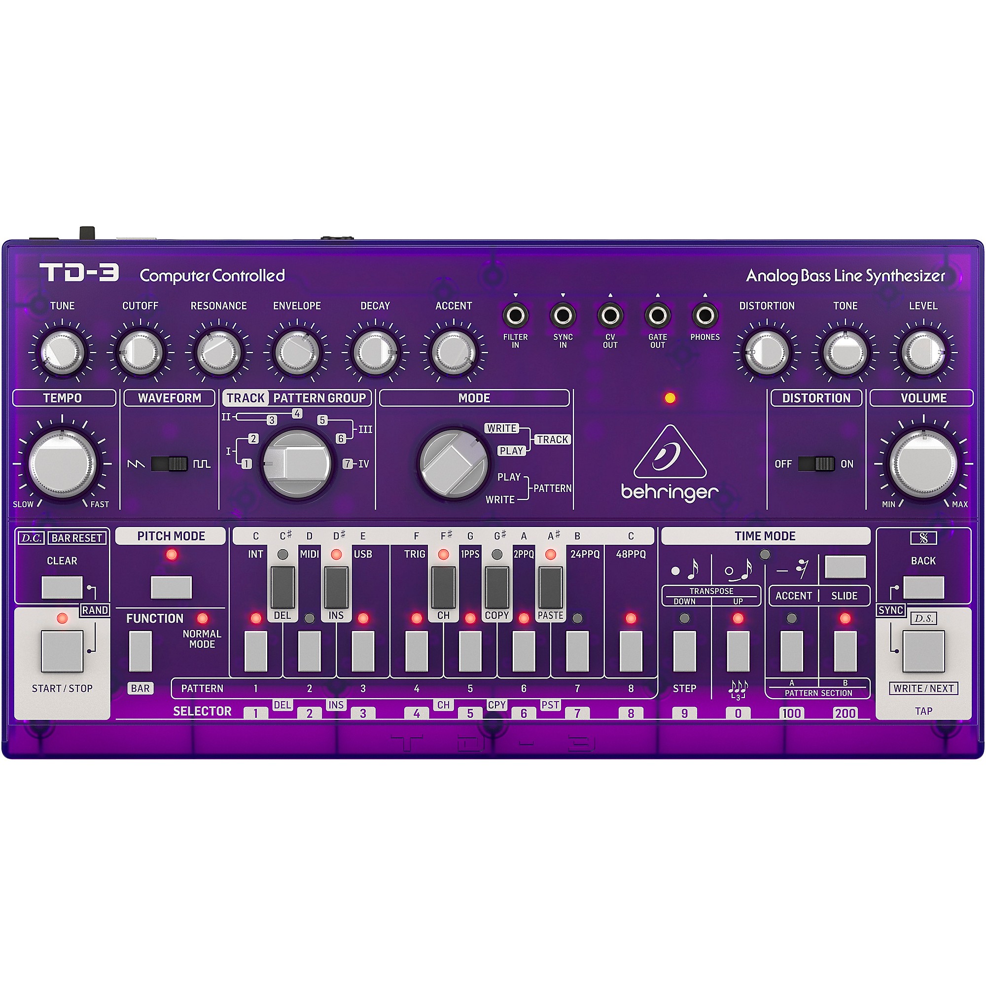BEHRINGER TD-3 GP アナログシンセサイザー Behringer TD-3-GP Analog Bass Line Synthesizer - Purple | Guitar