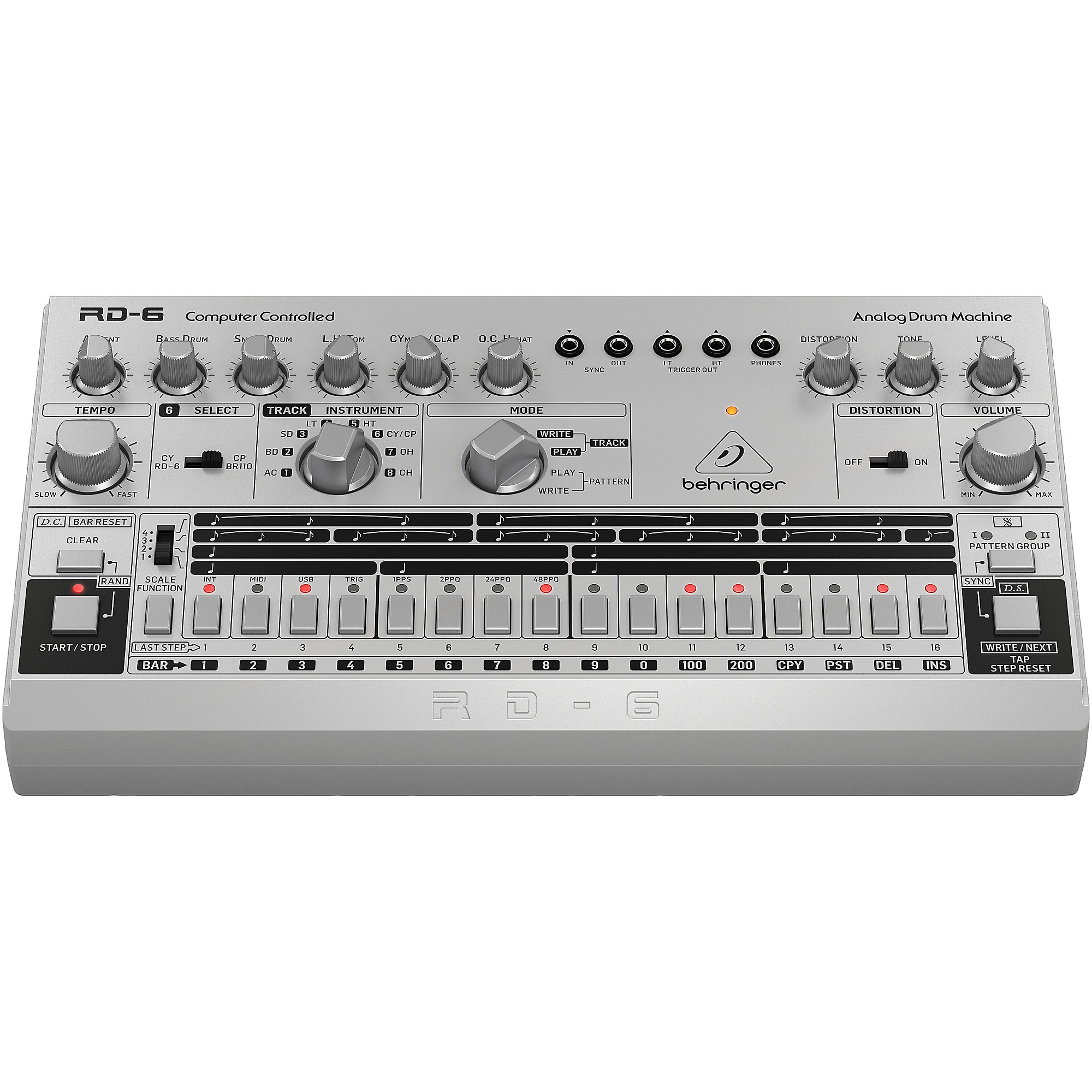Behringer RD-6-SR Analog Drum Machine - Silver | Guitar Center