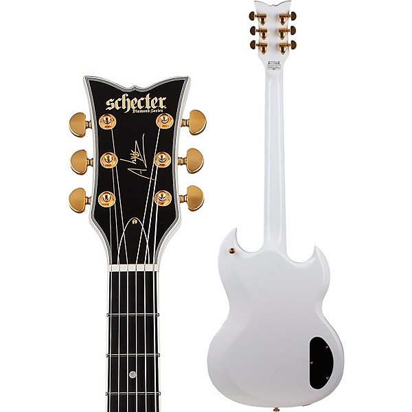 Schecter Guitar Research ZV-H6LLYW66D Zacky Vengeance Left-Handed Electric Guitar Gloss White