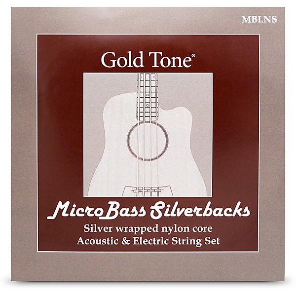 Gold Tone MBLNS MicroBass LaBella 'Silverback' Silver-Wrapped Nylon Strings