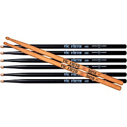 Vic Firth Vic Firth 3 Pairs of Black American Classic Drum Sticks With Free Pair of Terra Drum Sticks 5A