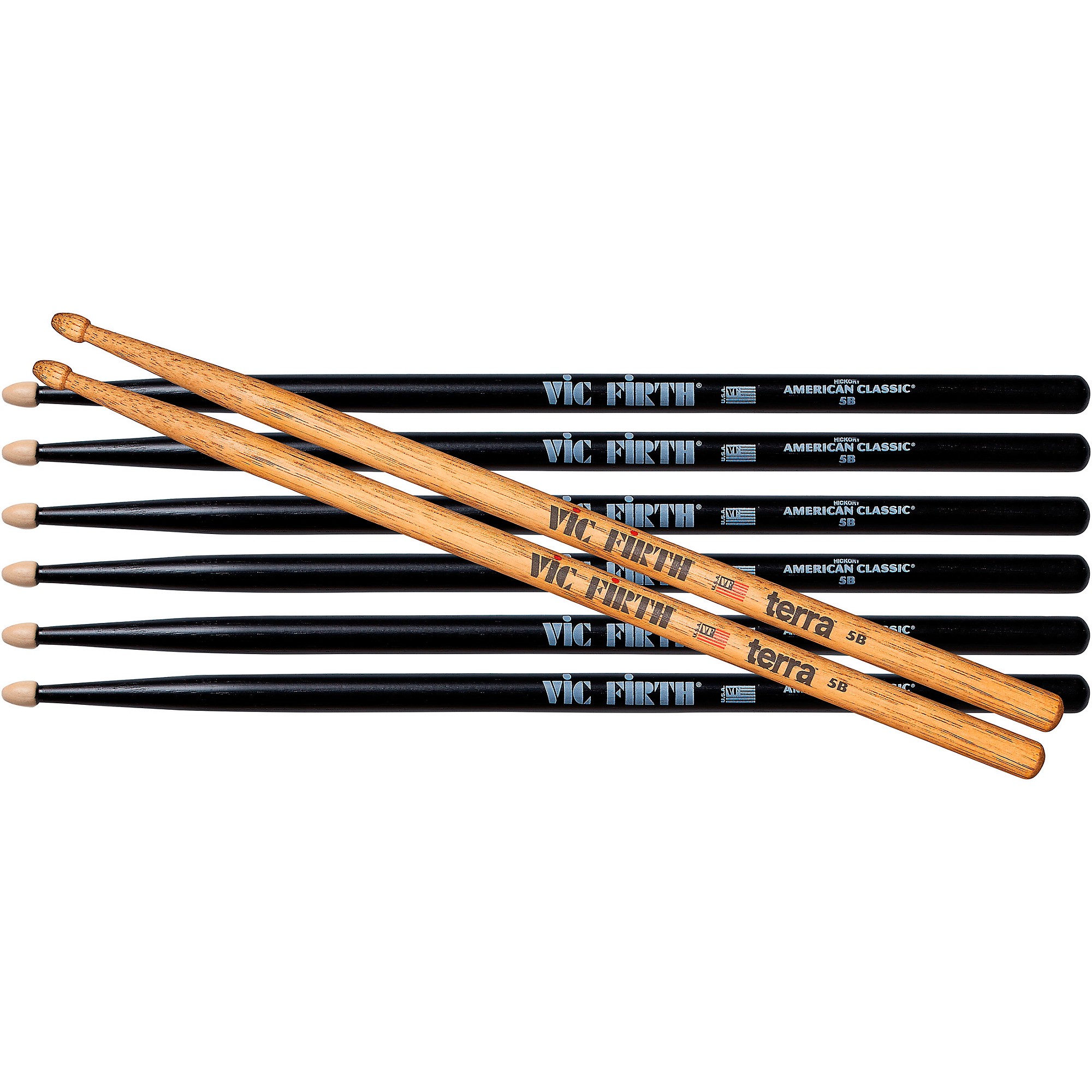 Vic Firth Vic Firth 3 Pairs of Black American Classic Drum Sticks