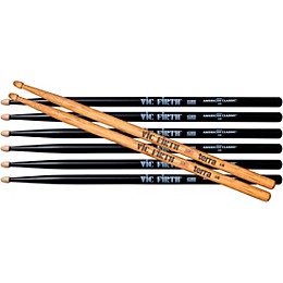 Vic Firth Vic Firth 3 Pairs of Black American Classic Drum Sticks With Free Pair of Terra Drum Sticks 5B