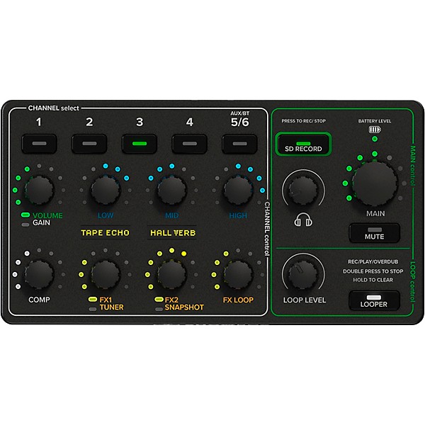 Mackie ShowBox Battery Powered All-In-One Performance Rig With Breakaway Mix Control Black