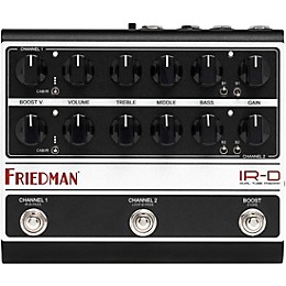 Friedman IR-D Dual-Tube Preamp DI+IR Dual-Channel 12AX7 Tubes Effects Pedal Black and Silver