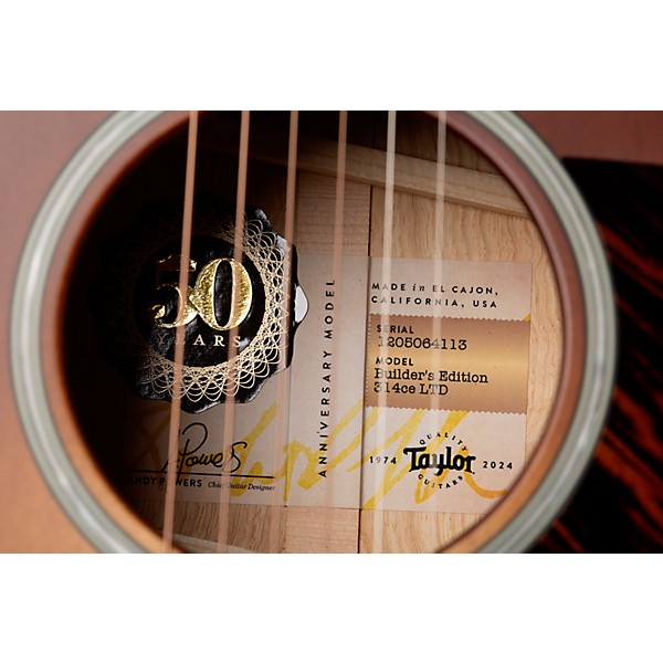 Taylor Builder's Edition 314ce 50th Anniversary Grand Auditorium Acoustic-Electric Guitar Kona Burst